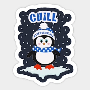 Chill Christmas Penguin Sticker